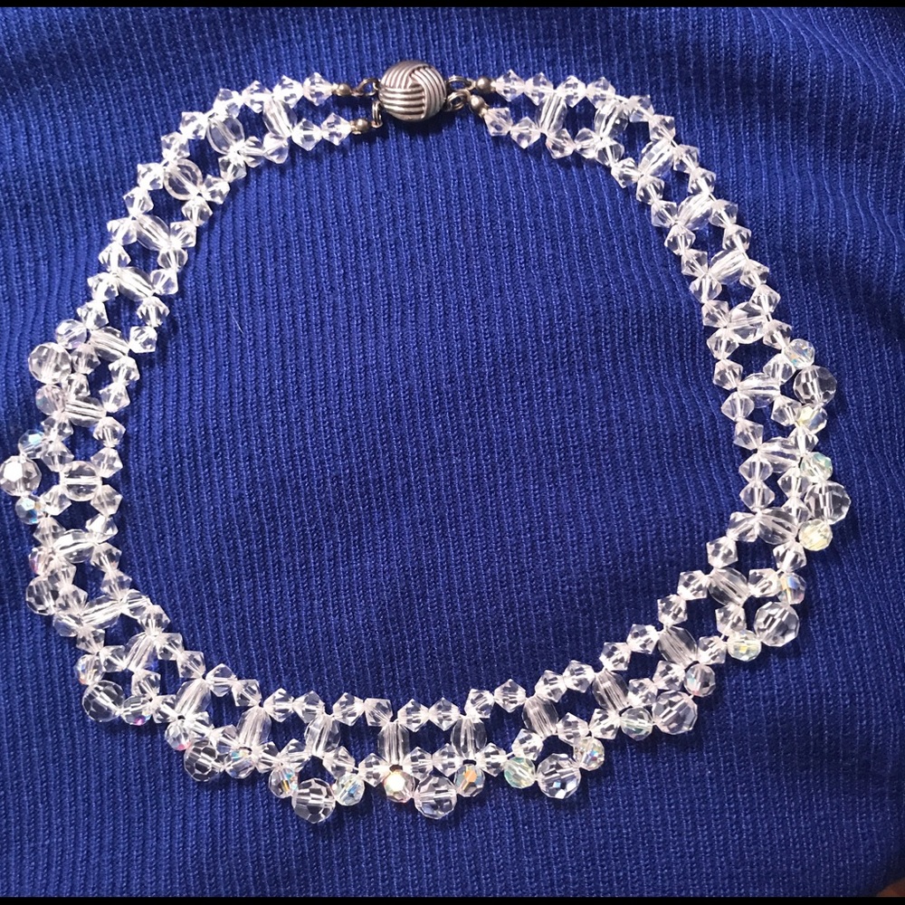 Handmade by me: Woven  Swarovski necklace.